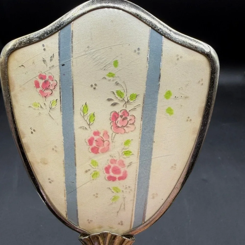 Vintage MCM Hair Brush Women OS Floral Gold Tone Vanity Coquette Vintage